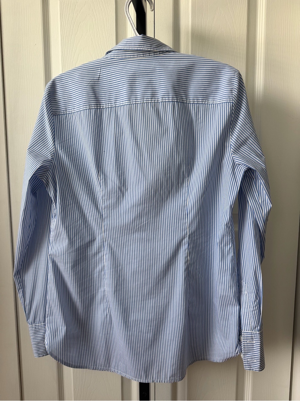 Ann Taylor Classic Blue Stripe Button-Down Shirt - Top - Picture 7 of 11